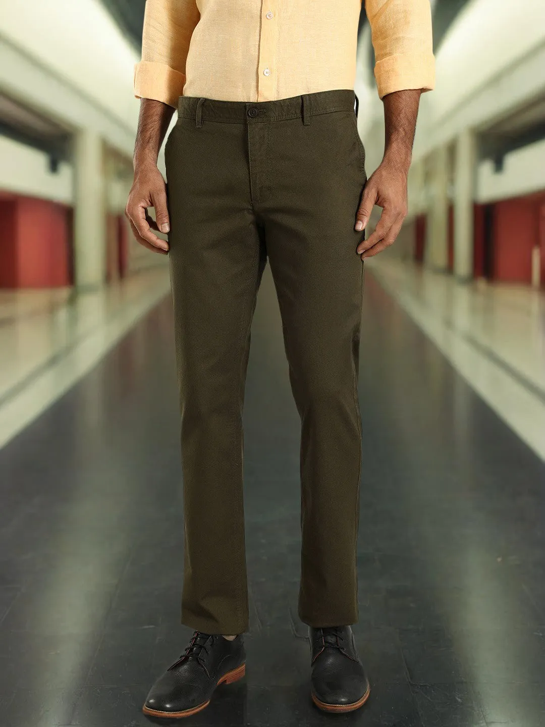 Men Kansas Fit Cotton Stretch Trouser
