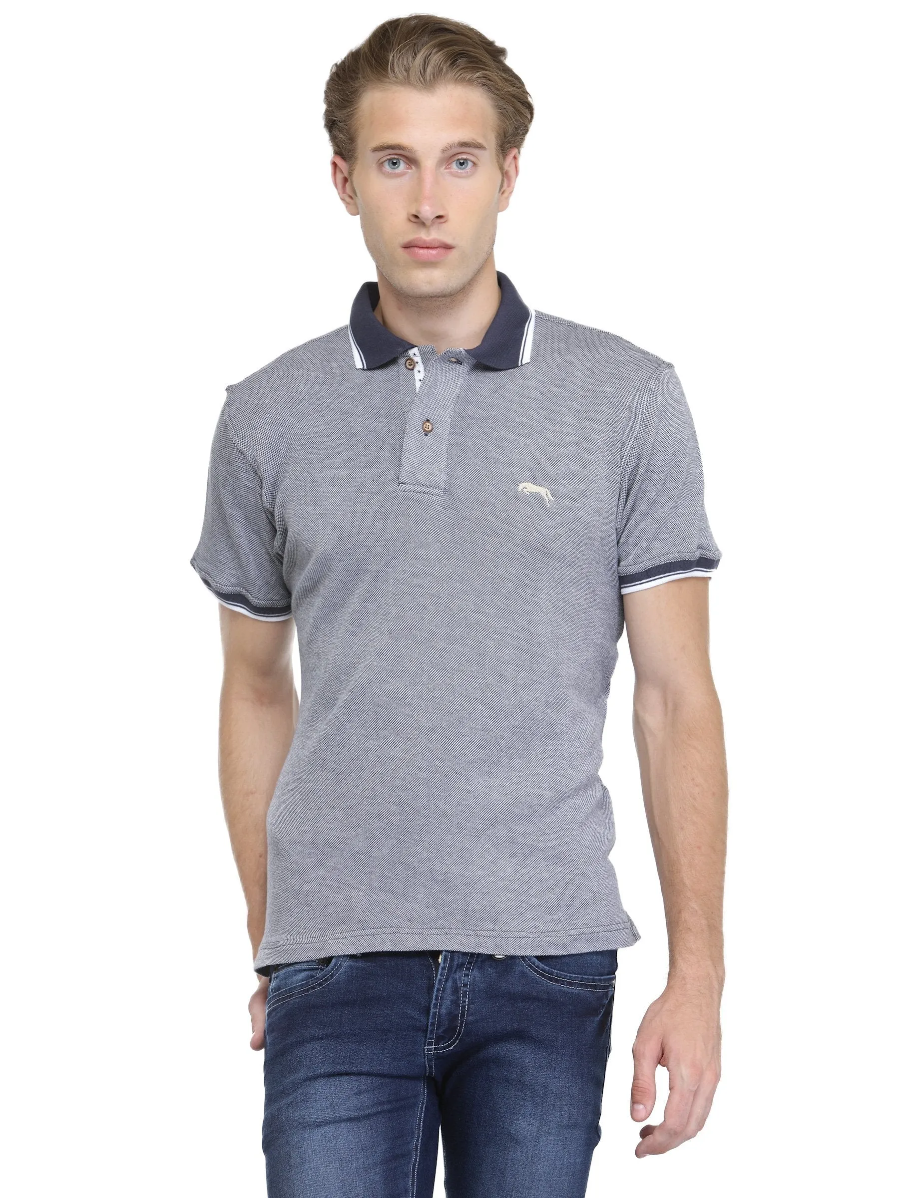 Men Solid Polo Collor T-Shirt