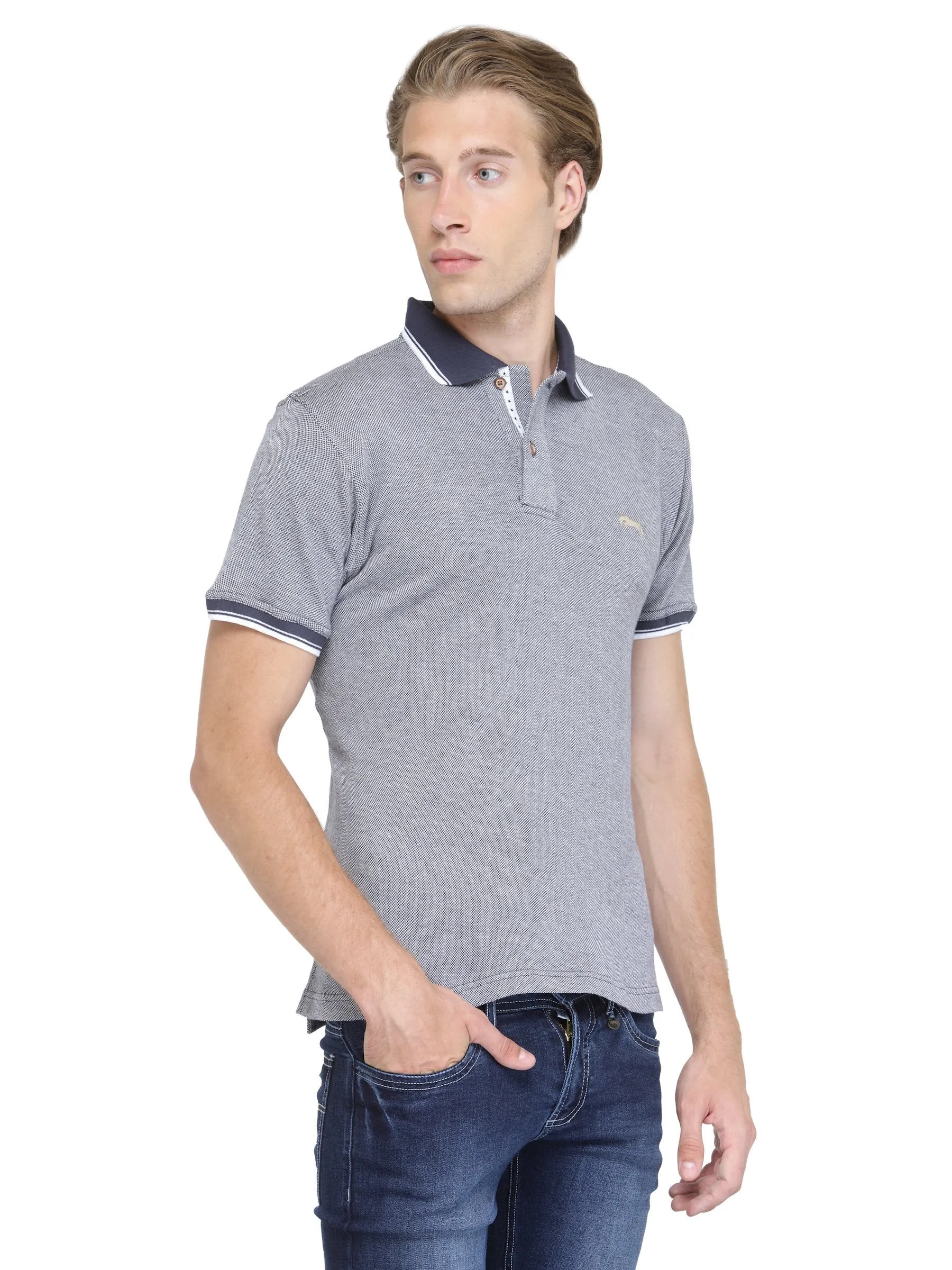Men Solid Polo Collor T-Shirt