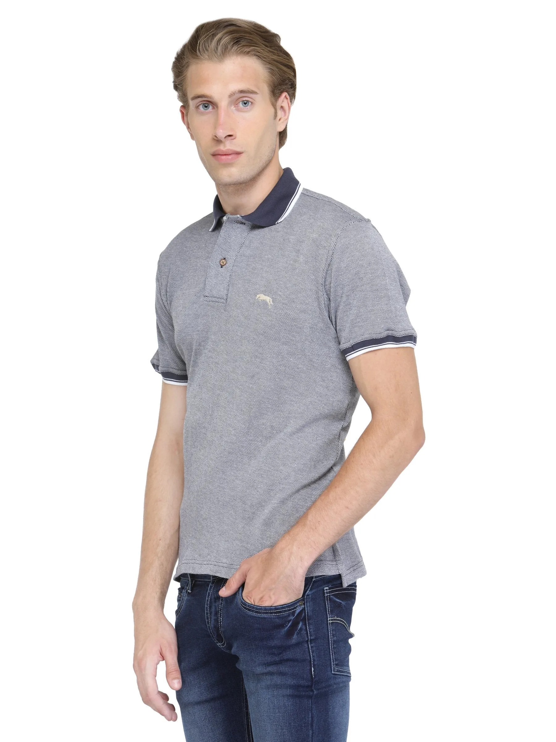 Men Solid Polo Collor T-Shirt
