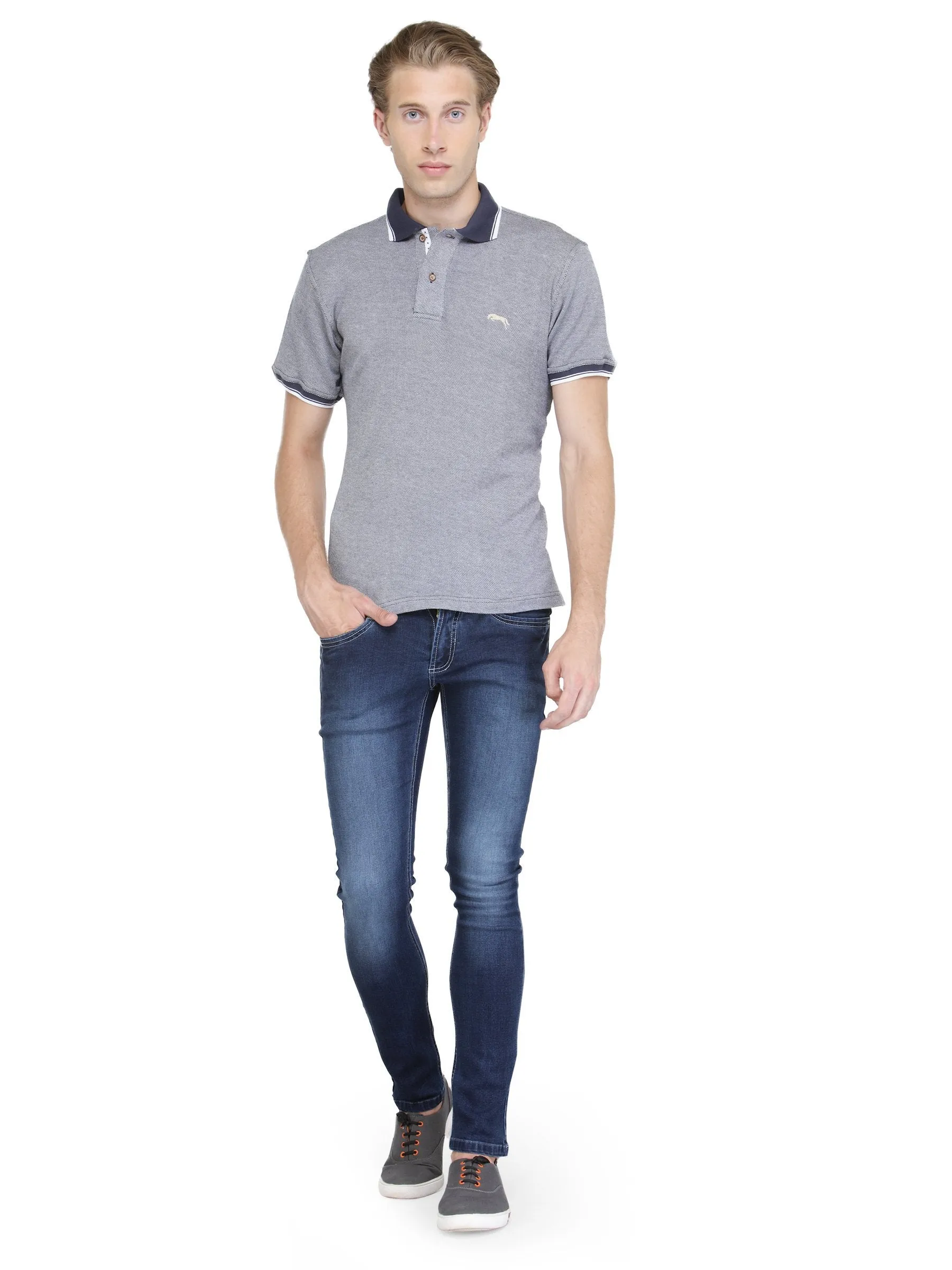 Men Solid Polo Collor T-Shirt