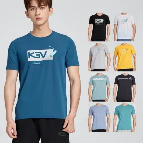 Men's Fitness Jogging Shirts Elastic Quick Dry Sports Mesh Tshirt Tights Gym Running Tops Short Sleeve Tees Blouses Clothes