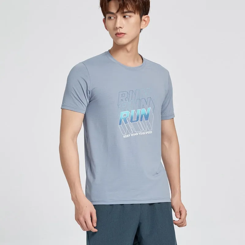Men's Fitness Jogging Shirts Elastic Quick Dry Sports Mesh Tshirt Tights Gym Running Tops Short Sleeve Tees Blouses Clothes