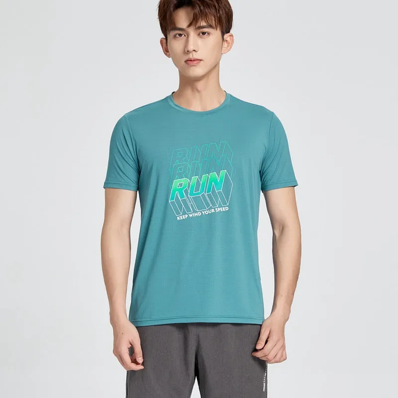 Men's Fitness Jogging Shirts Elastic Quick Dry Sports Mesh Tshirt Tights Gym Running Tops Short Sleeve Tees Blouses Clothes