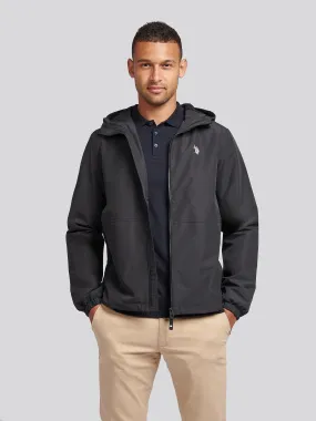 Mens Fleece Lined Windbreaker in Black