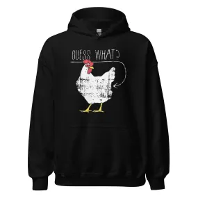 Midweight Hoodie Guess What? Chicken Butt Blended Cotton Unisex Pullover