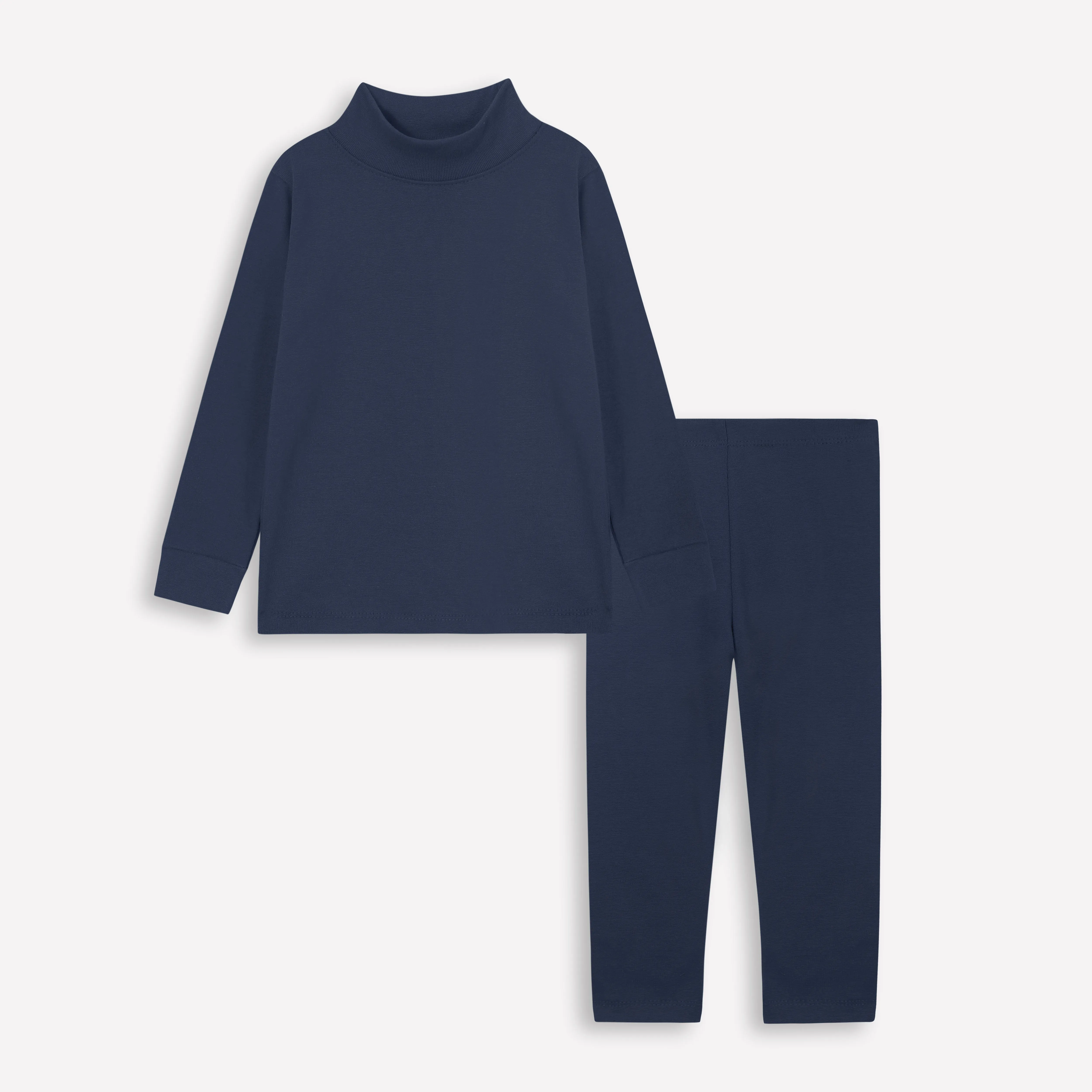 Navy Blue inner ( mock neck & leggings) for kids.