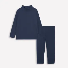 Navy Blue inner ( mock neck & leggings) for kids.