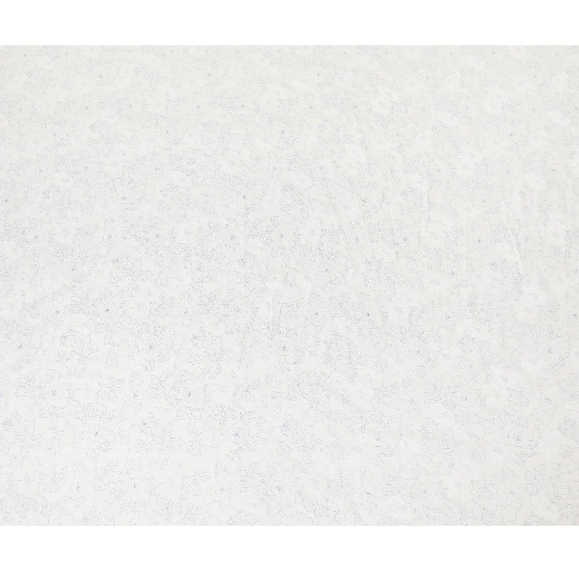 Off white premium pure Italian linen fabric with blue and white print in floral design-D13995