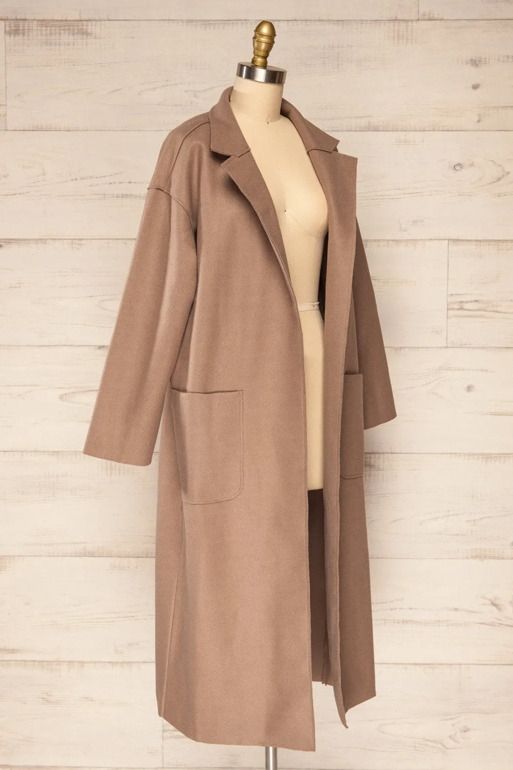 Oia Mocha | Open Front Trench Coat