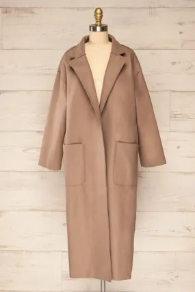 Oia Mocha | Open Front Trench Coat