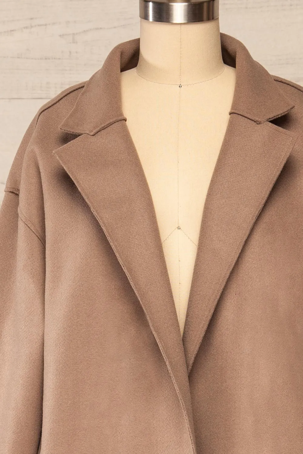 Oia Mocha | Open Front Trench Coat
