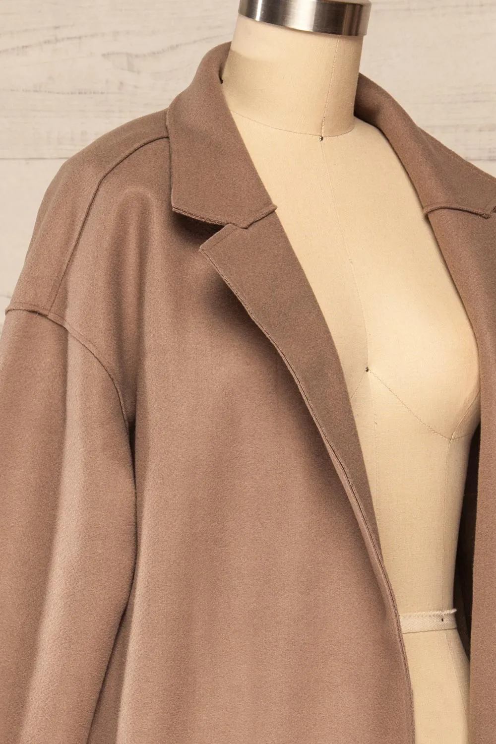 Oia Mocha | Open Front Trench Coat
