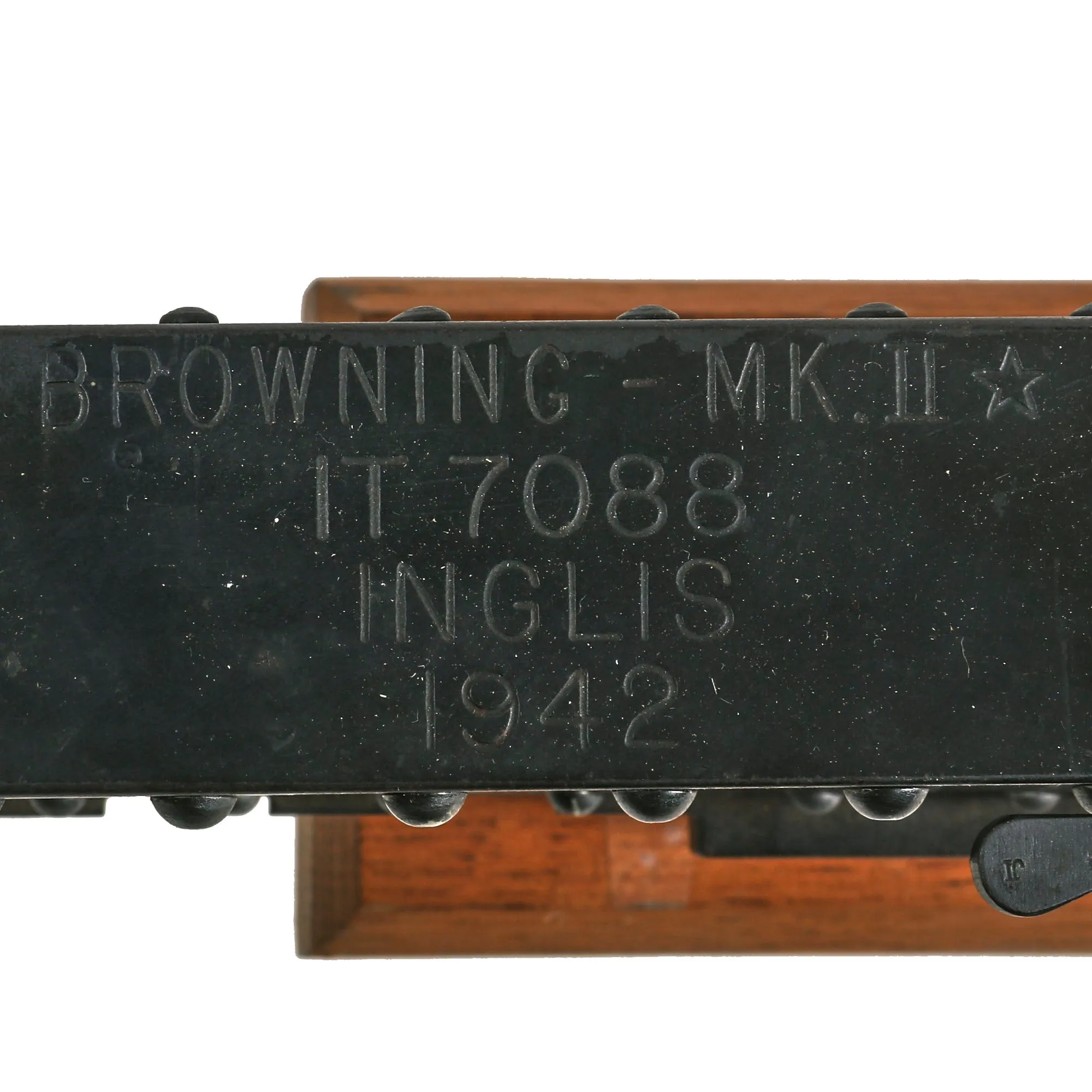 Original British WWII 1943 Dated R.A.F. Aircraft Browning .303 Mark II Display Machine Gun by John Inglis on Stand - Spitfire Supermarine, Hawker Hurricane & Avro Lancaster