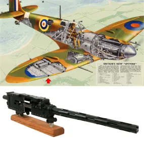 Original British WWII 1943 Dated R.A.F. Aircraft Browning .303 Mark II Display Machine Gun by John Inglis on Stand - Spitfire Supermarine, Hawker Hurricane & Avro Lancaster