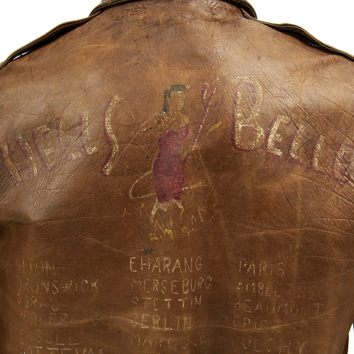 Original U.S. WWII B-17 Bomber Hells Belle Named A-2 Flight Jacket (Size 40)