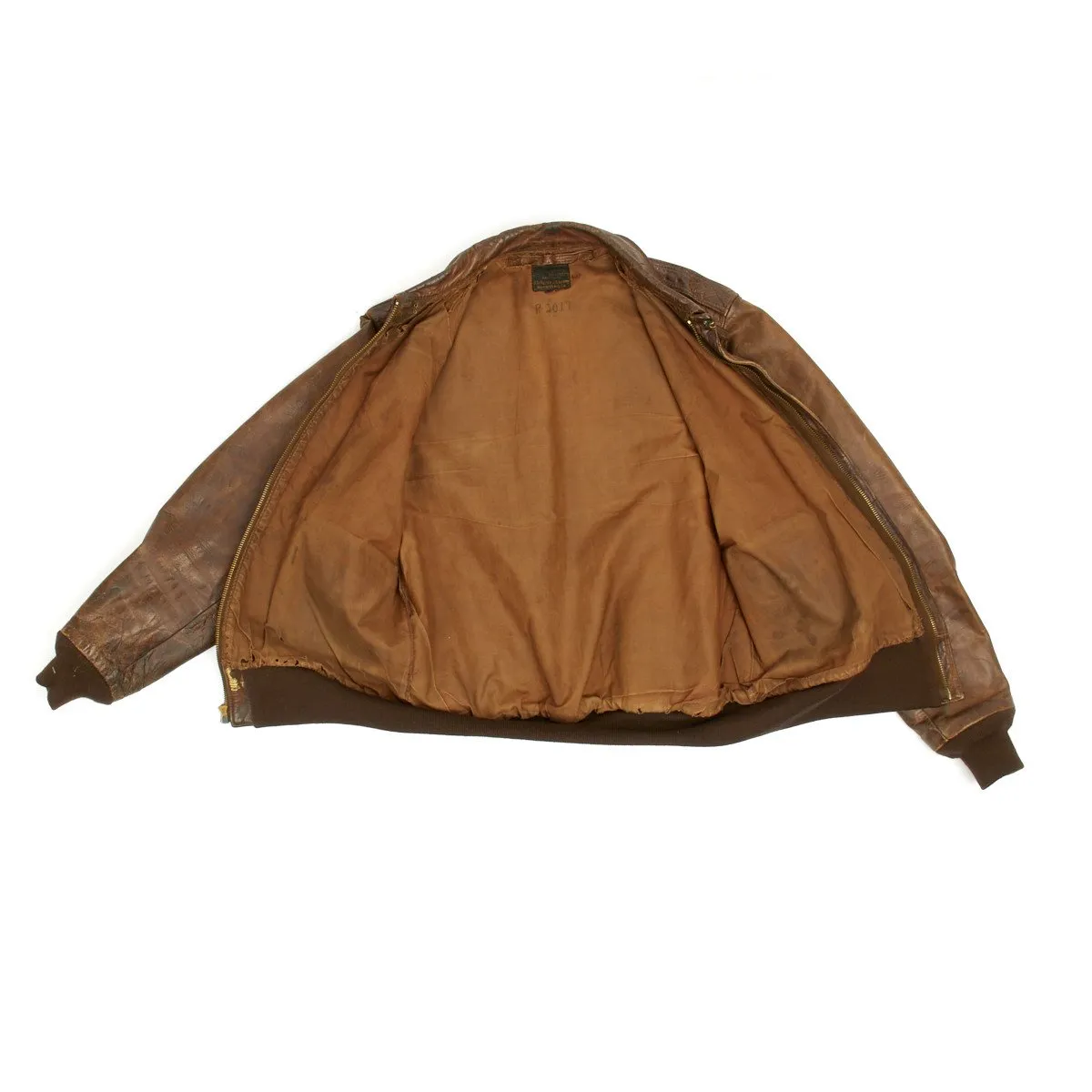 Original U.S. WWII B-17 Bomber Hells Belle Named A-2 Flight Jacket (Size 40)