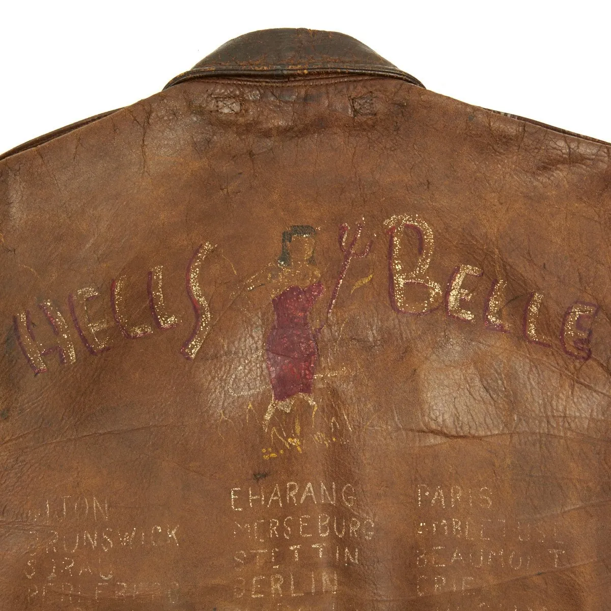 Original U.S. WWII B-17 Bomber Hells Belle Named A-2 Flight Jacket (Size 40)