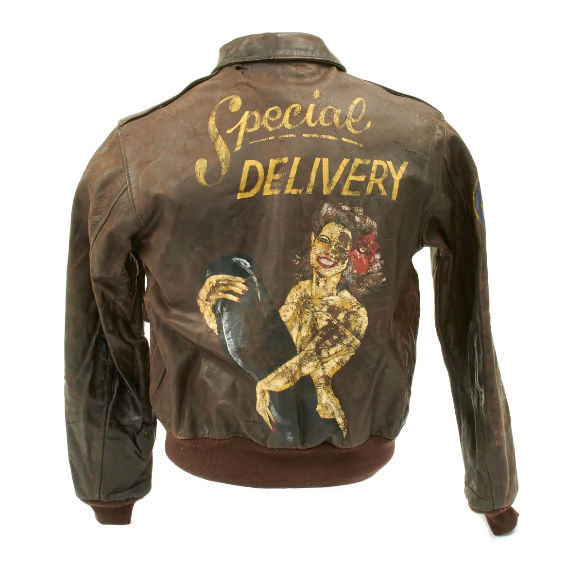 Original U.S. WWII B-17 Bomber Special Delivery A-2 Flight Jacket - 527th Bomb Squadron