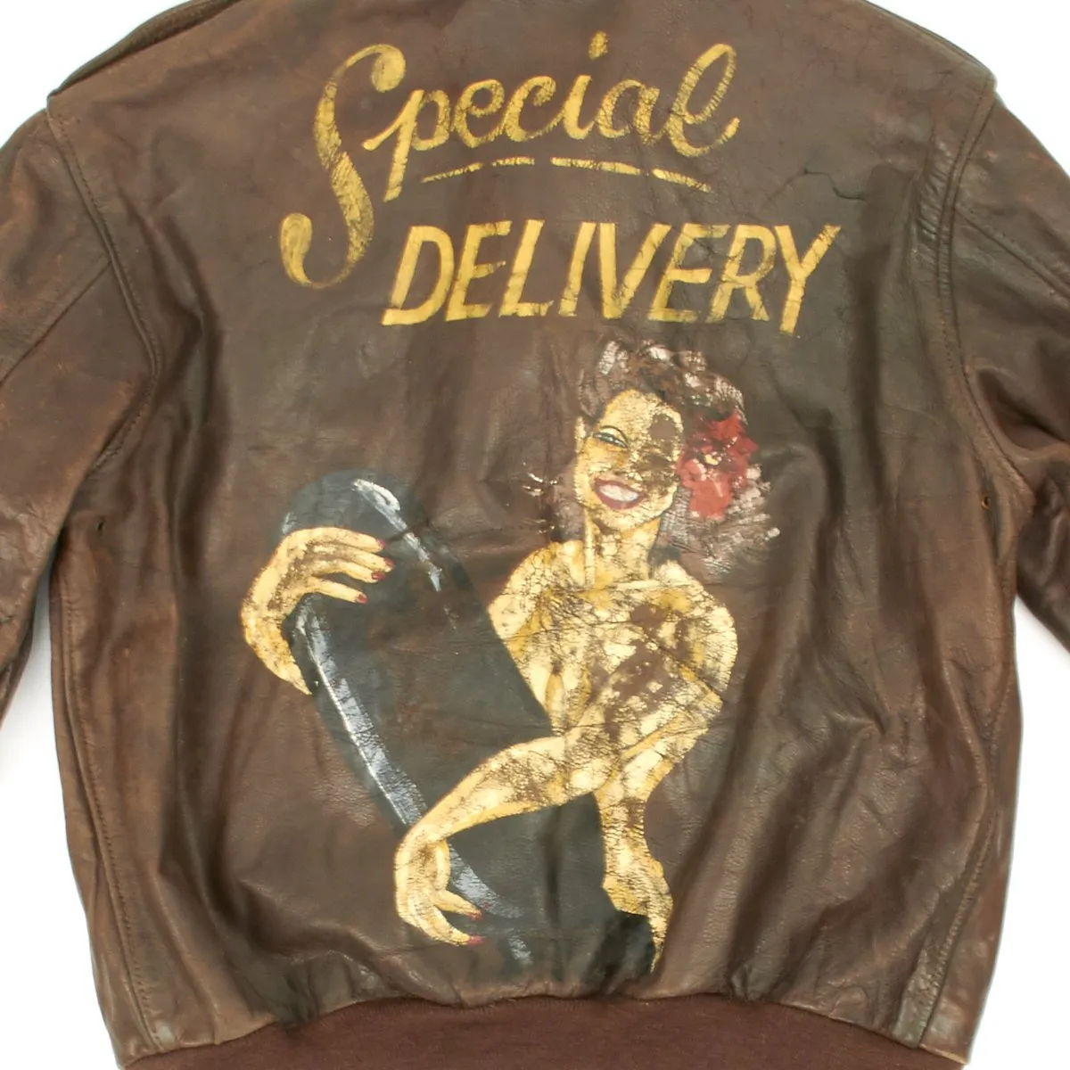 Original U.S. WWII B-17 Bomber Special Delivery A-2 Flight Jacket - 527th Bomb Squadron