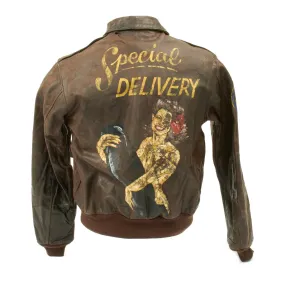 Original U.S. WWII B-17 Bomber Special Delivery A-2 Flight Jacket - 527th Bomb Squadron