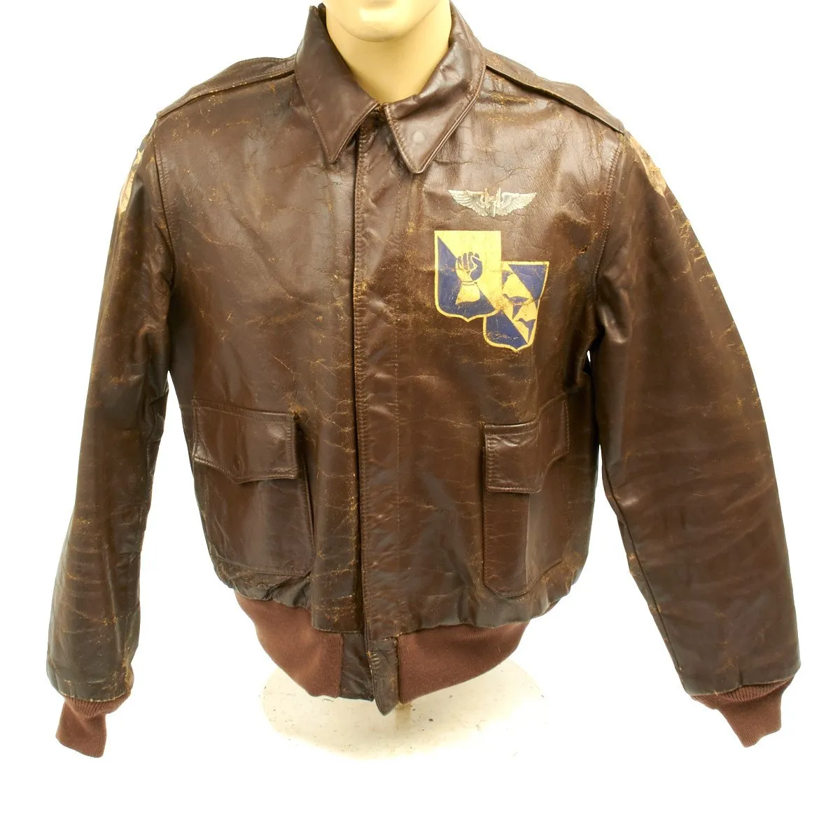 Original U.S. WWII B-24 Liberator 11th BG Lucky Dog Named A-2 Flight Jacket