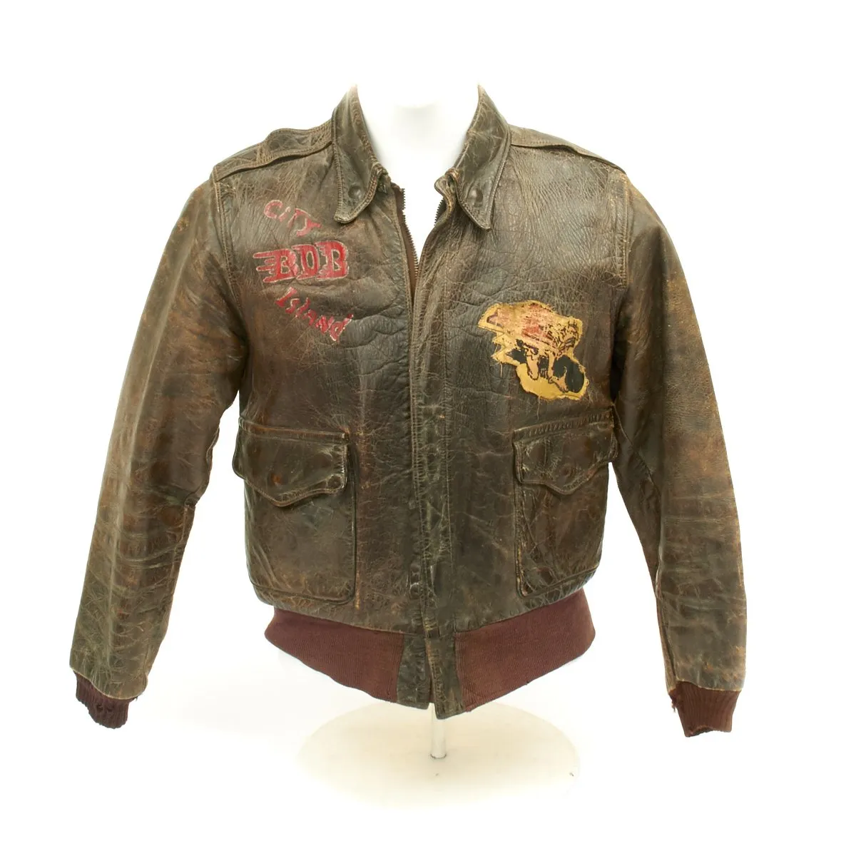 Original U.S. WWII Barking Devils 549th Bomb Squadron A-2 Flight Jacket