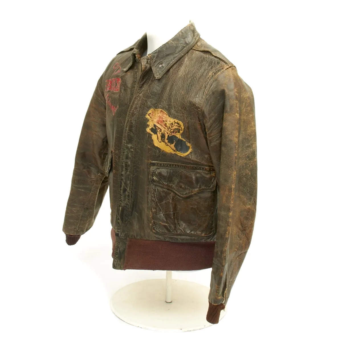 Original U.S. WWII Barking Devils 549th Bomb Squadron A-2 Flight Jacket