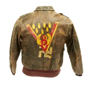 Original U.S. WWII Barking Devils 549th Bomb Squadron A-2 Flight Jacket