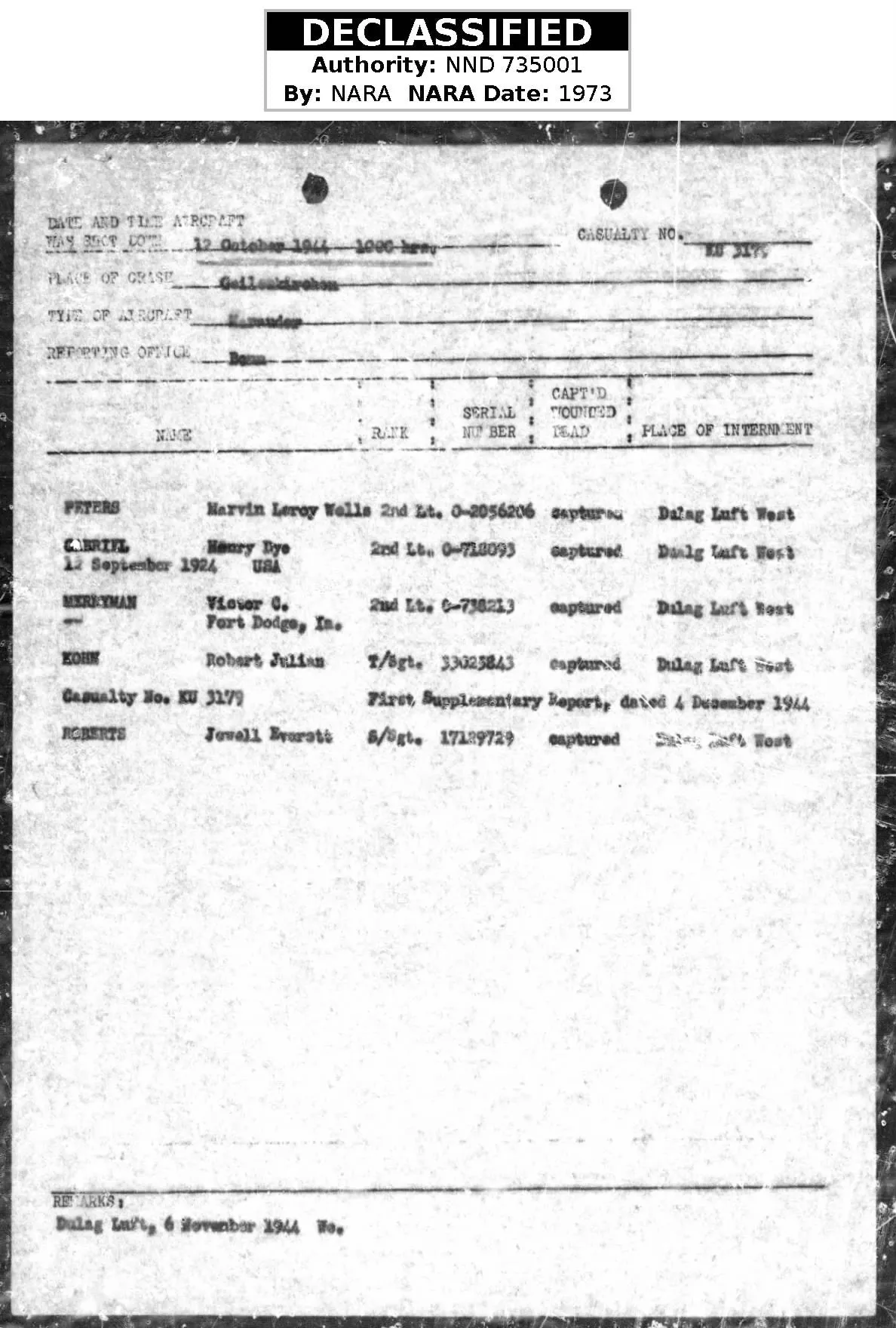 Original U.S. WWII Captured POW 391st Bombardment Group Uniform Grouping with Research