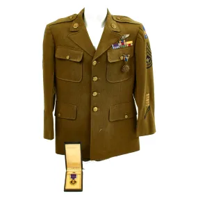 Original U.S. WWII Captured POW 391st Bombardment Group Uniform Grouping with Research