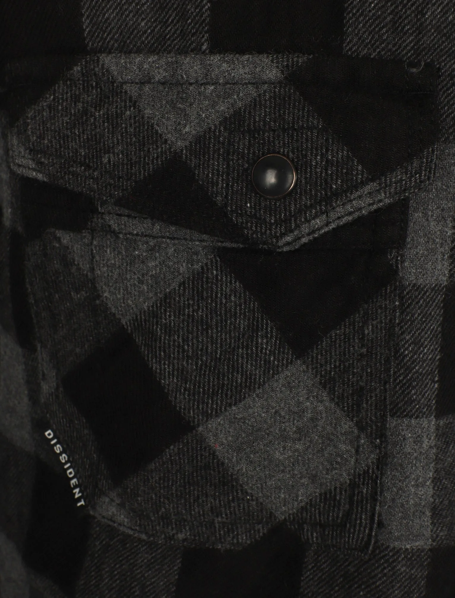 Peres Brushed Cotton Checked Shirt In Mid Grey / Black - Dissident
