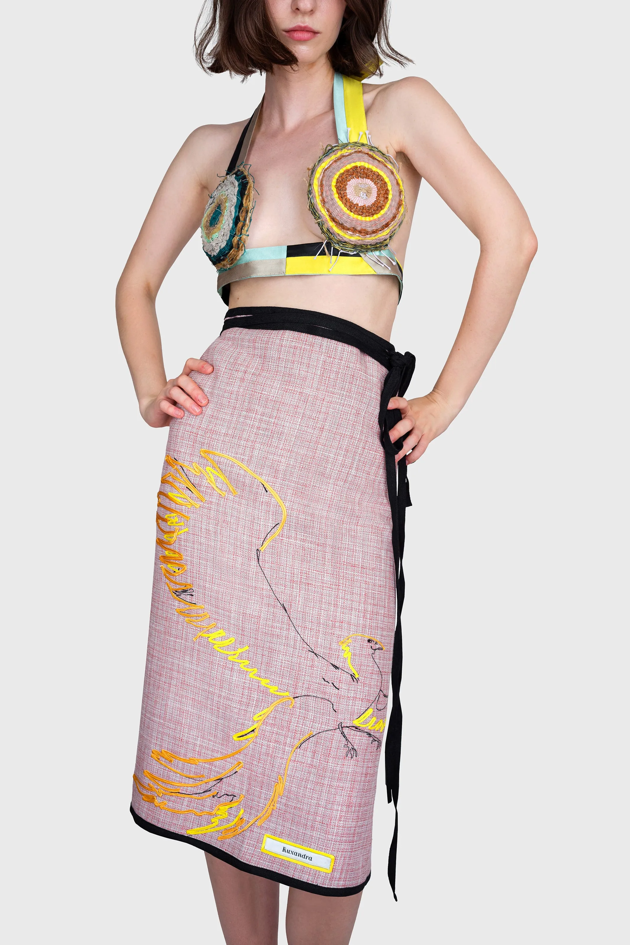 Pink Phoenix Dress / Skirt / Coat / Scarf