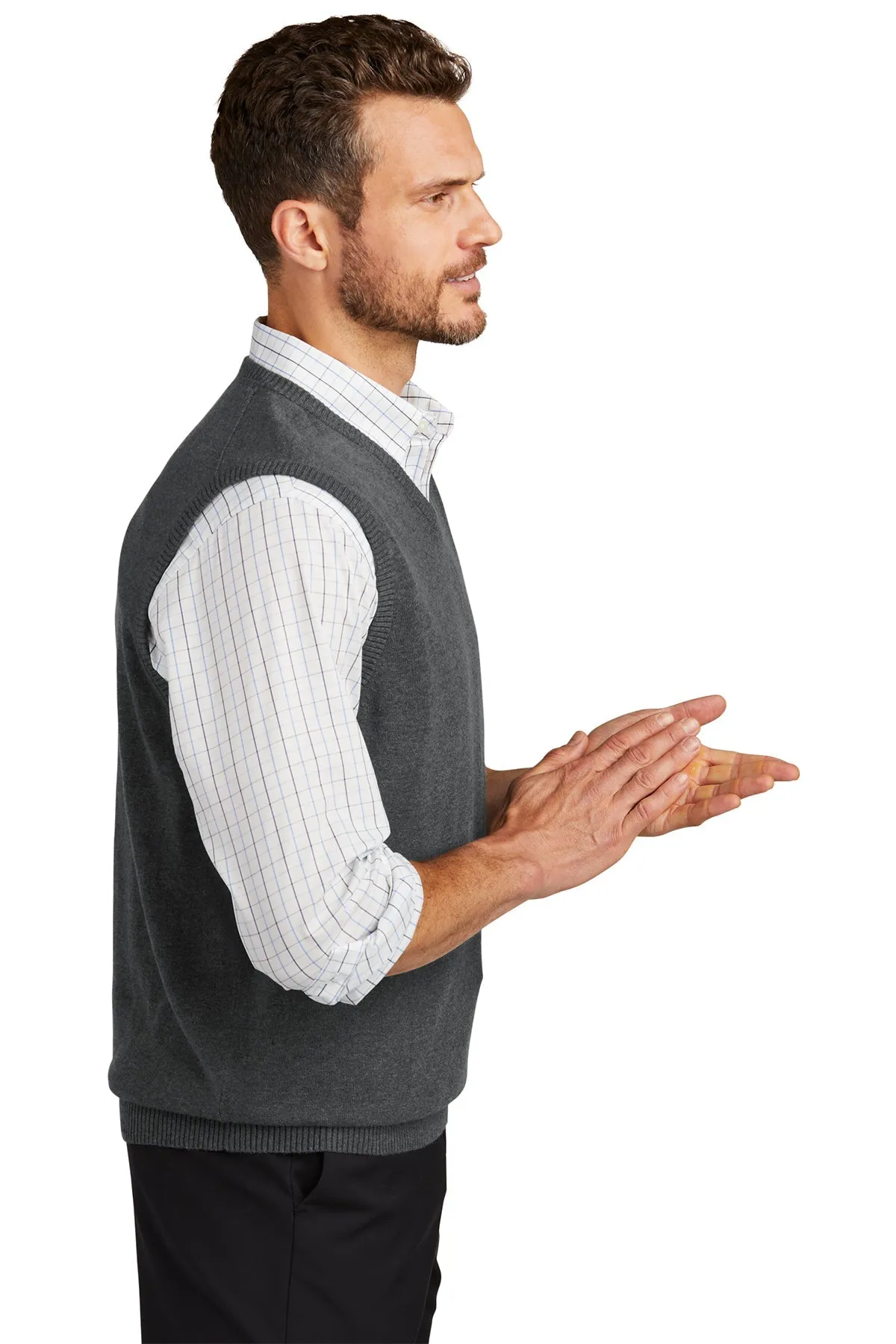 Port Authority Customized Sweater Vests, Charcoal Heather