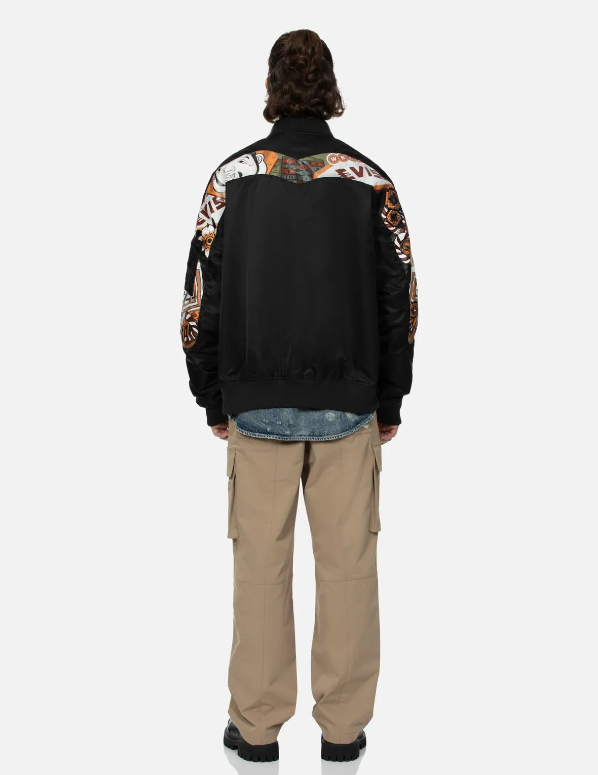 "Virtual Vacation" Daicock Print Loose Fit Bomber Jacket