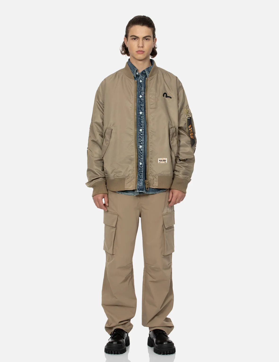 "Virtual Vacation" Daicock Print Loose Fit Bomber Jacket