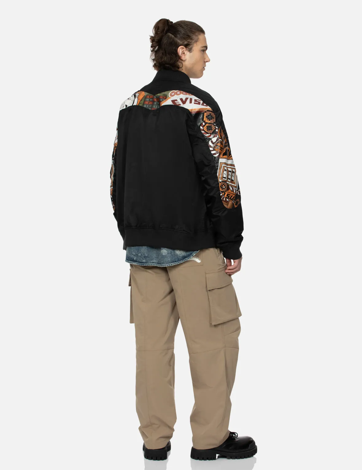 "Virtual Vacation" Daicock Print Loose Fit Bomber Jacket