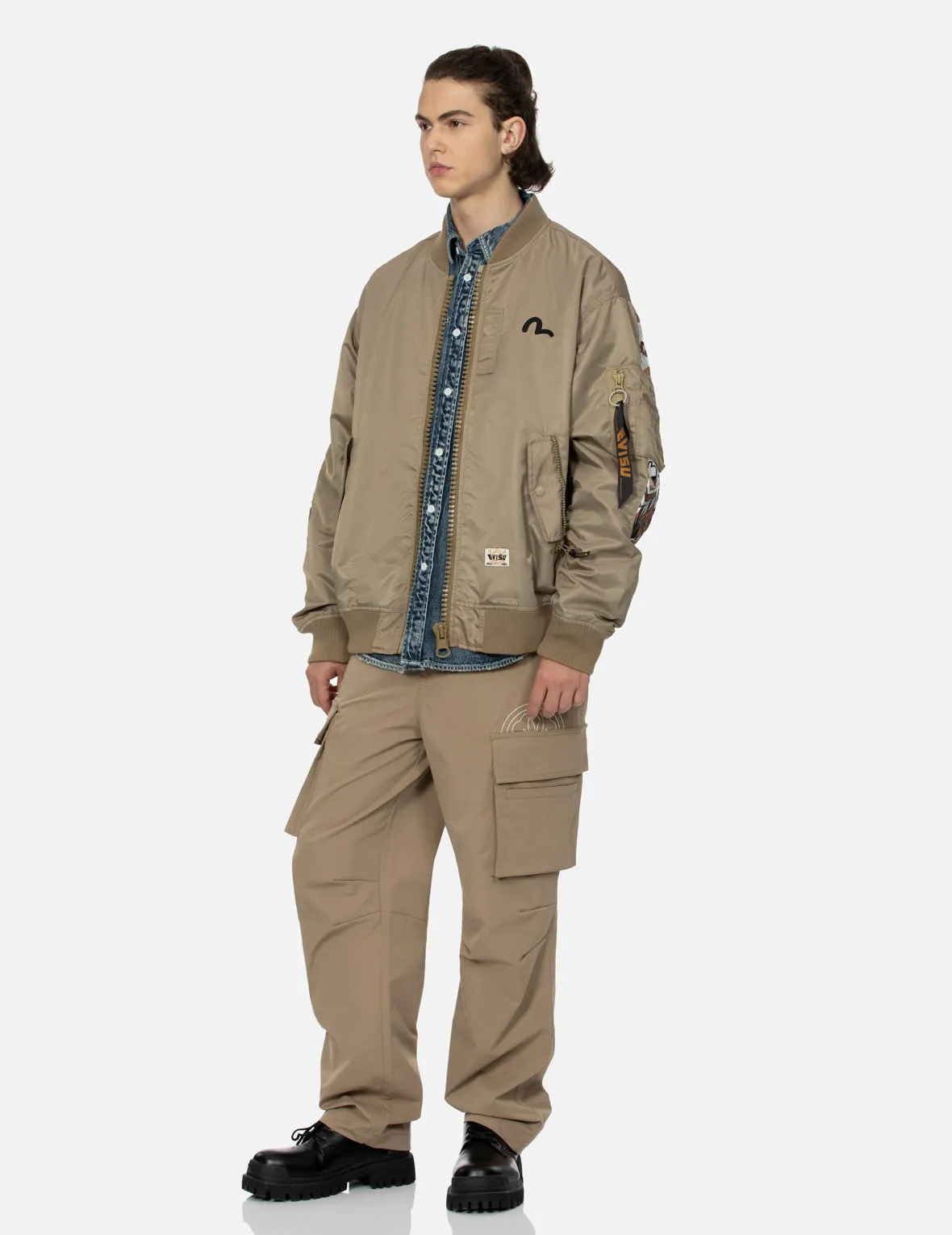 "Virtual Vacation" Daicock Print Loose Fit Bomber Jacket