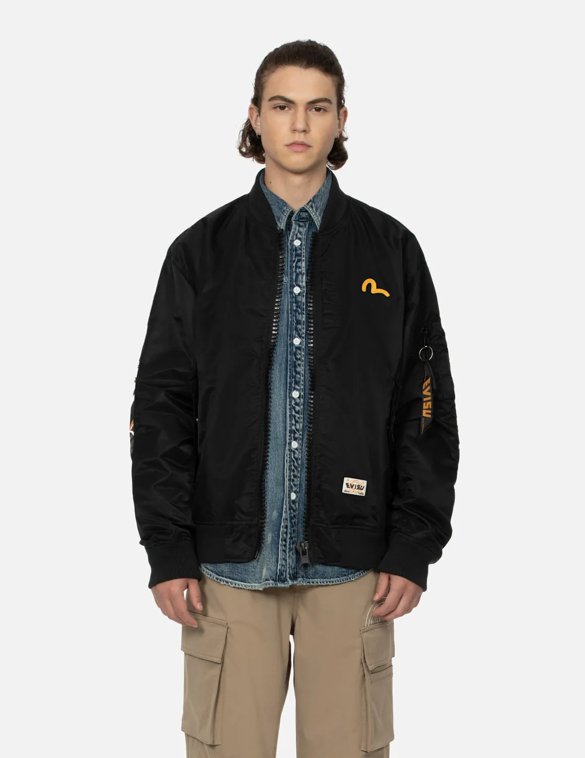 "Virtual Vacation" Daicock Print Loose Fit Bomber Jacket