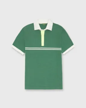 Rally Polo Sweater in Ivy/Chalk/Fluo Yellow Cotton