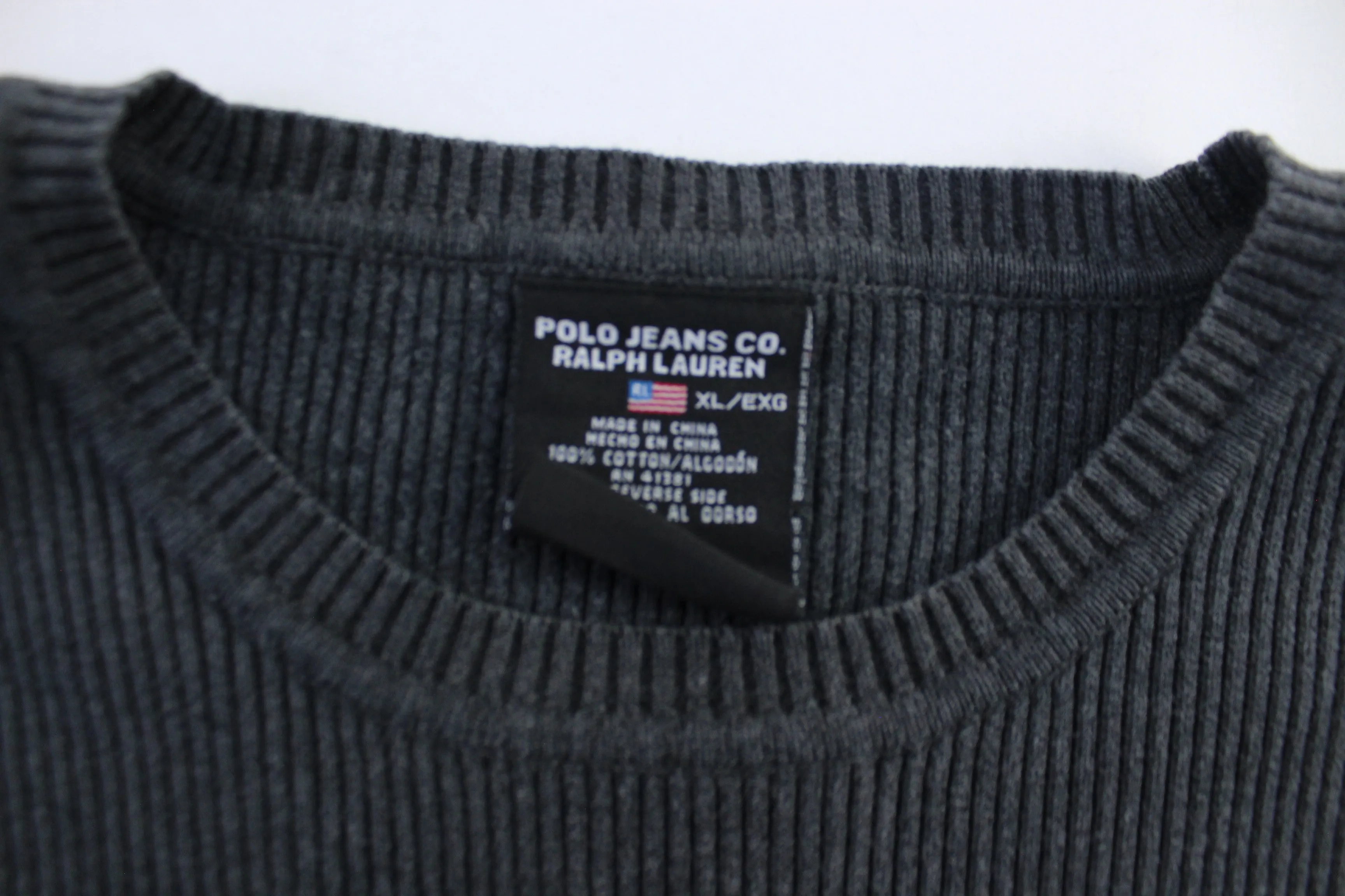 Ralph Lauren Polo Jeans Co. Grey Striped Sweater