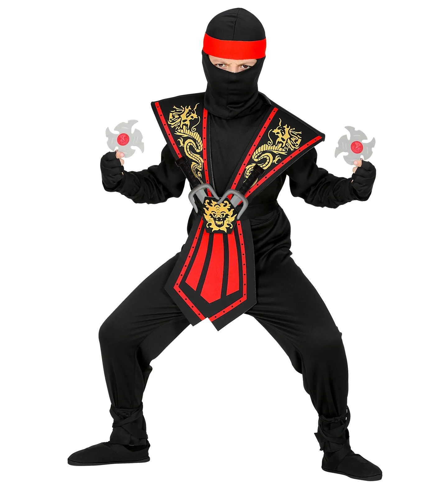 Red Kombat Ninja Costume With Weapons