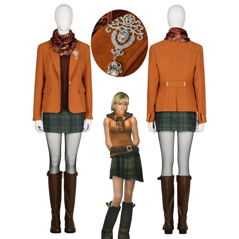 Resident Evil 4 Remake Ashley Graham Cosplay Costume Game NPC Ashley Blazer Skirt Suit