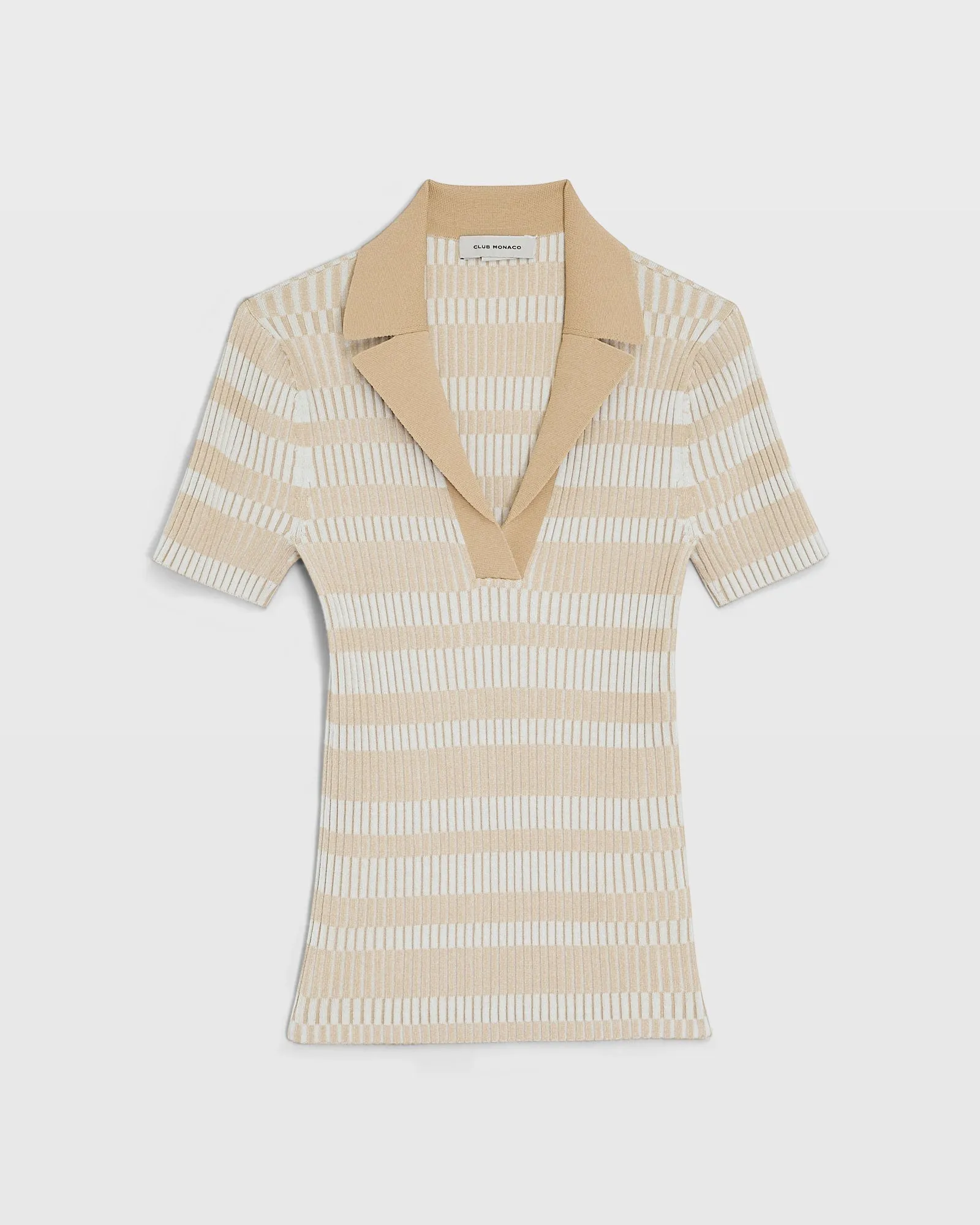 Ribbed Johnny Collar Sweater Tee