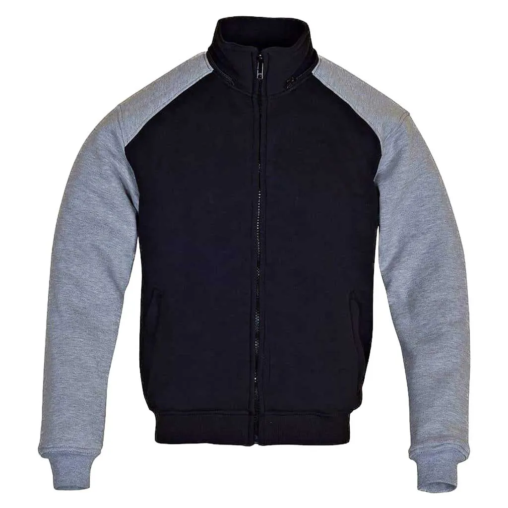 RIDERACT® Street Riding Motorbike Hoodie Black Grey Reinforced with Aramid Fiber