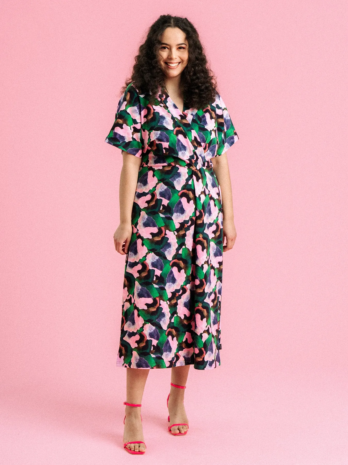 Sandra Dress Orvokki Green/Pink