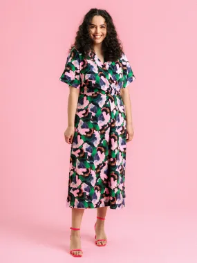 Sandra Dress Orvokki Green/Pink