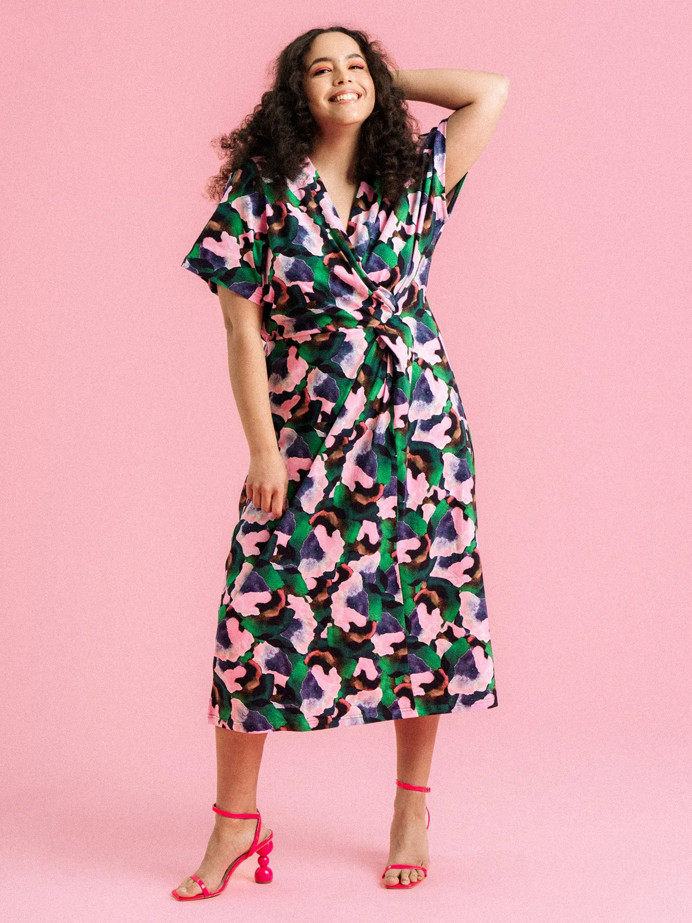 Sandra Dress Orvokki Green/Pink