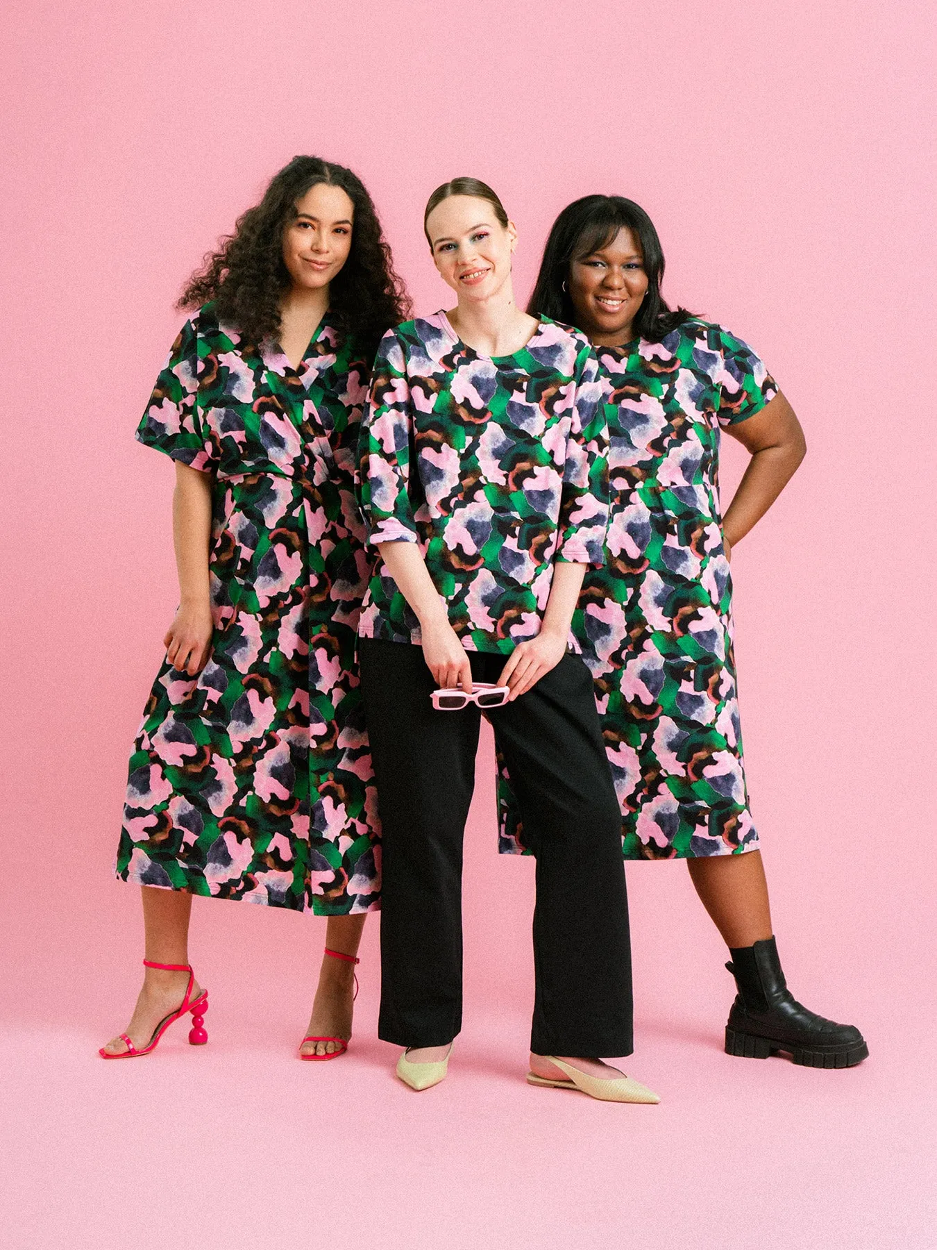 Sandra Dress Orvokki Green/Pink