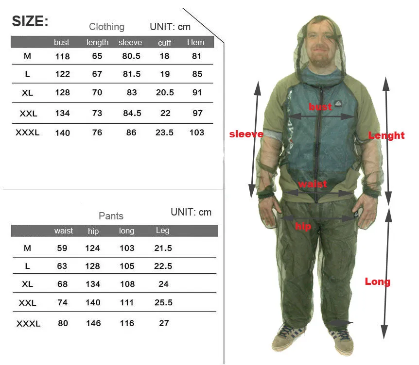 SCOTWILD MIDGE MOSQUITO SUIT COMPLETE PROTECTION FROM BITING INSECTS